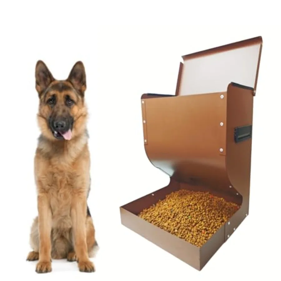 

Оцинкованная автоматическая кормушка для собак на 15 фунтов (6,8 кг) для крупных собак, использования в помещении и на улице, для средних собак, кошек, домашней птицы, прочный металлический корпус