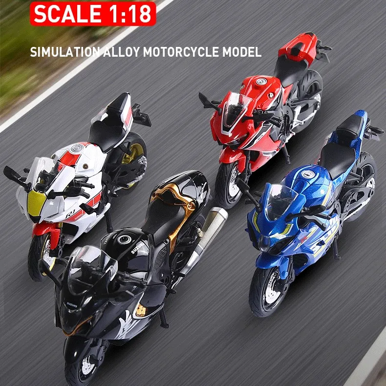 

Большая коллекционная модель мотоцикла GSX1000R Hayabusa R1 Fireblade из сплава, масштаб 1:18, для мальчиков, настольное украшение