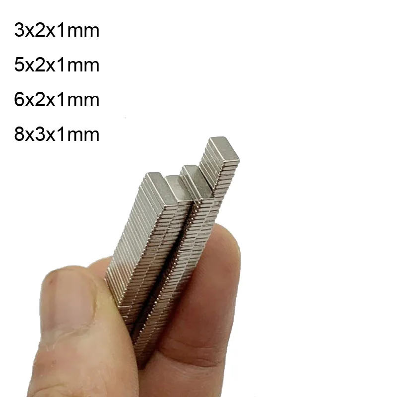 3x2x1 5X2x1  8x3x1 mm Small Block Strong Powerful Magnets 3*2*1 Neodymium Magnet 5*2*1 Permanent NdFeB Magnet 6*2*1 8*3*1 6*3*1