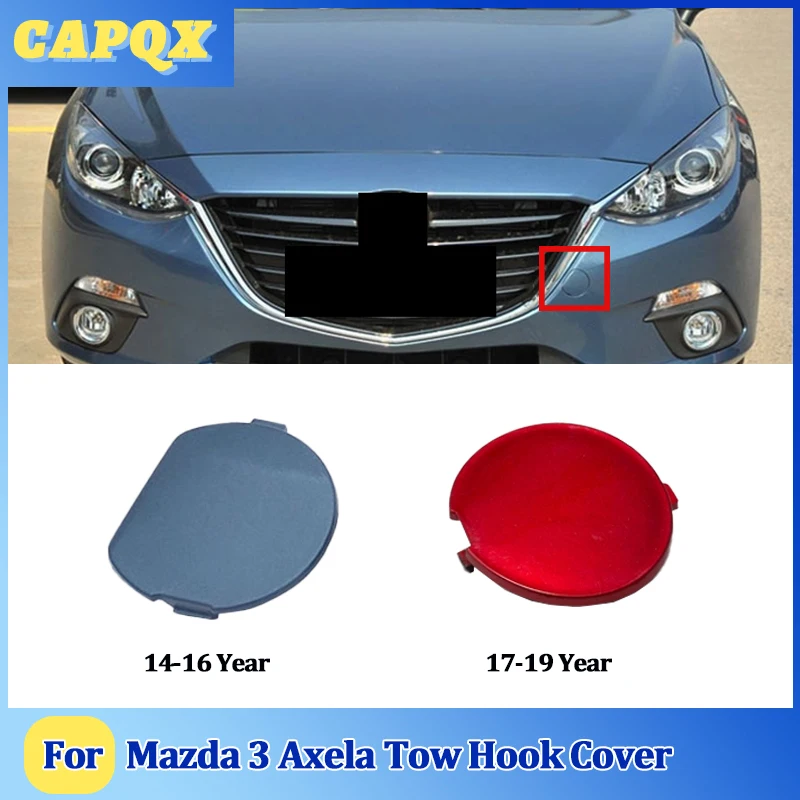 For Mazda 3 Axela  2014 15 16 17 18 19 Bumper Trailer Cover Tow Bracket Cover Bumper Tow Hook Cover Cap