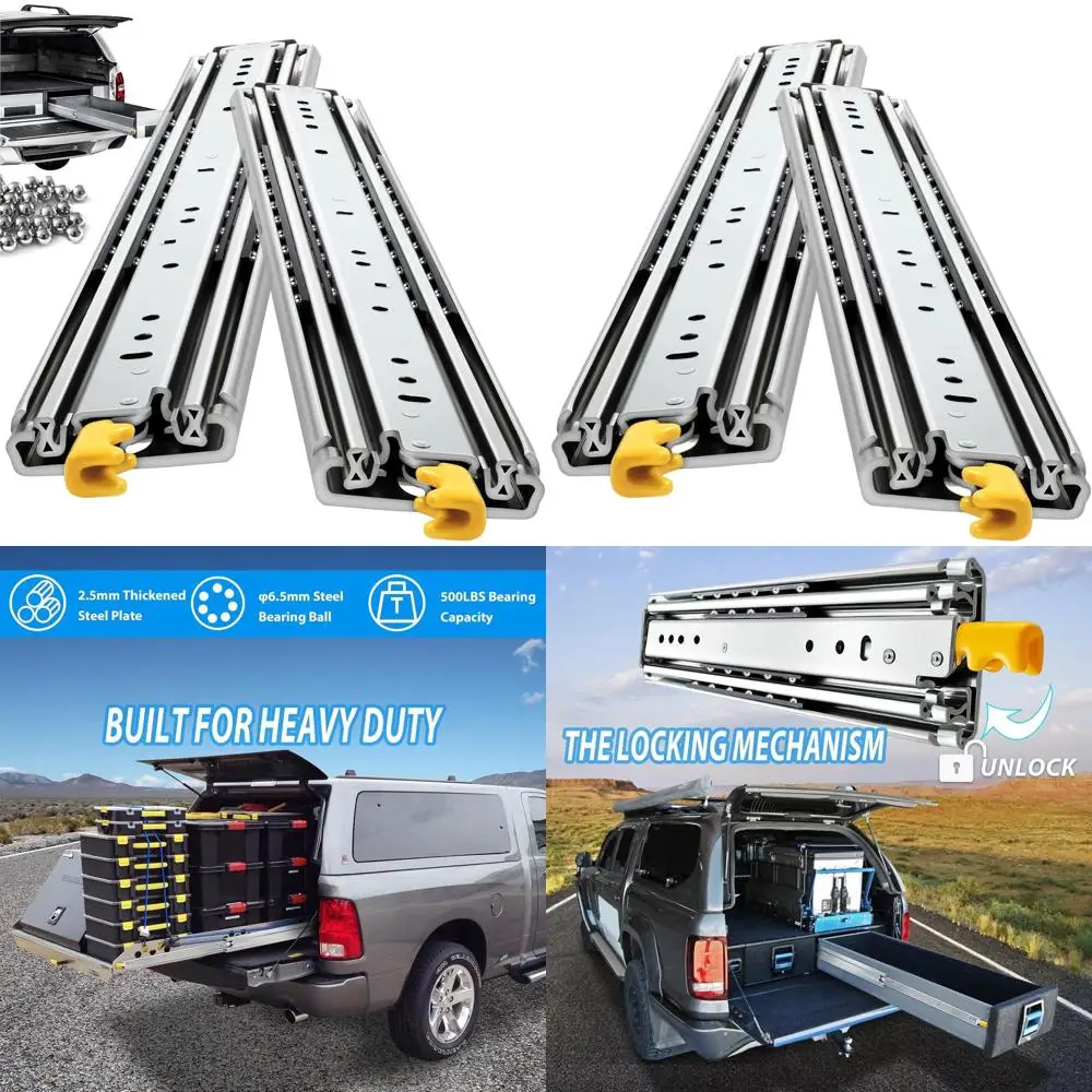 

Усиленные направляющие для инструментальных ящиков, 12-60 дюймов, грузоподъемность 500 фунтов, боковое крепление, шариковые направляющие