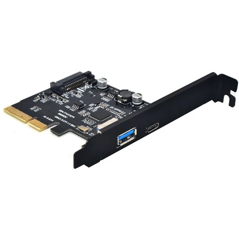 Asmedia Chipset 3142, PCI Express Expansion Card With USB 3.2 Gen 2 Type-A+ Type-C, Pcie X1 Interface 1PC
