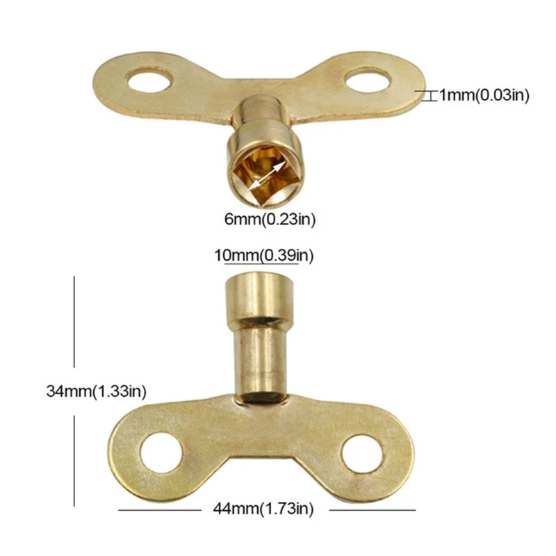 Torneira de cozinha Brass Keys Tomada quadrada Chaves do radiador Chave de sangramento do encanamento Torneira de água sólida para válvula de ar Ferramenta de encanamento 1pc