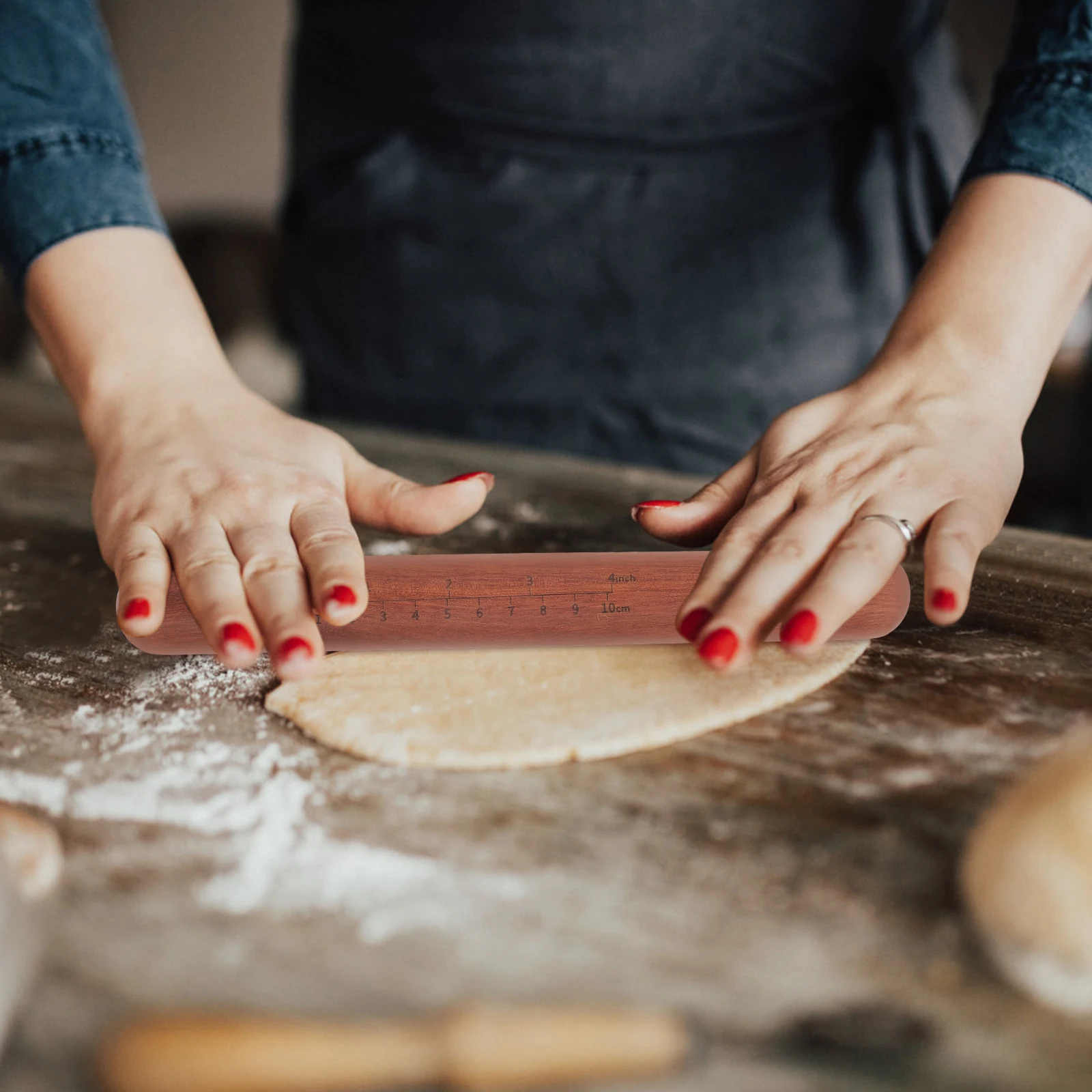 

1Pcs Premium Wooden Rolling Pin Non-Stick Dough Roller for Pastry Noodles Pizza Bread Baking Tool Dumpling Roller Cake