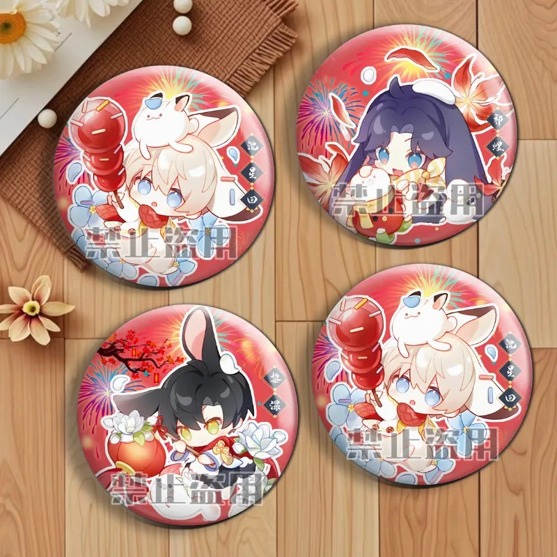 

Love and Deepspace Rafayel Sylus Popular Anime 2D Peripheral 58mm Badges Anime Lapel Pins for Backpacks Comic Exhibition Gifts