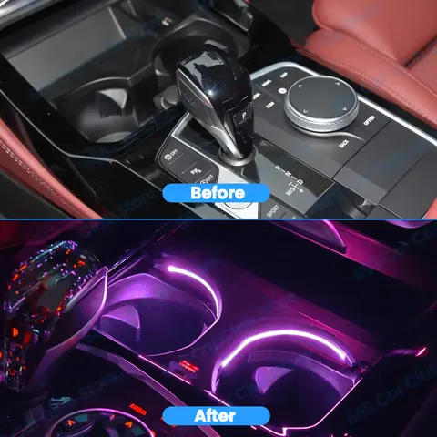 BMW X3 X4 iX3 X3M X4M G01 G02 컵 홀더 램프 주변 조명 업그레이드 자동차 및 스파에 대 한 11 색 LED 컵 홀더 빛