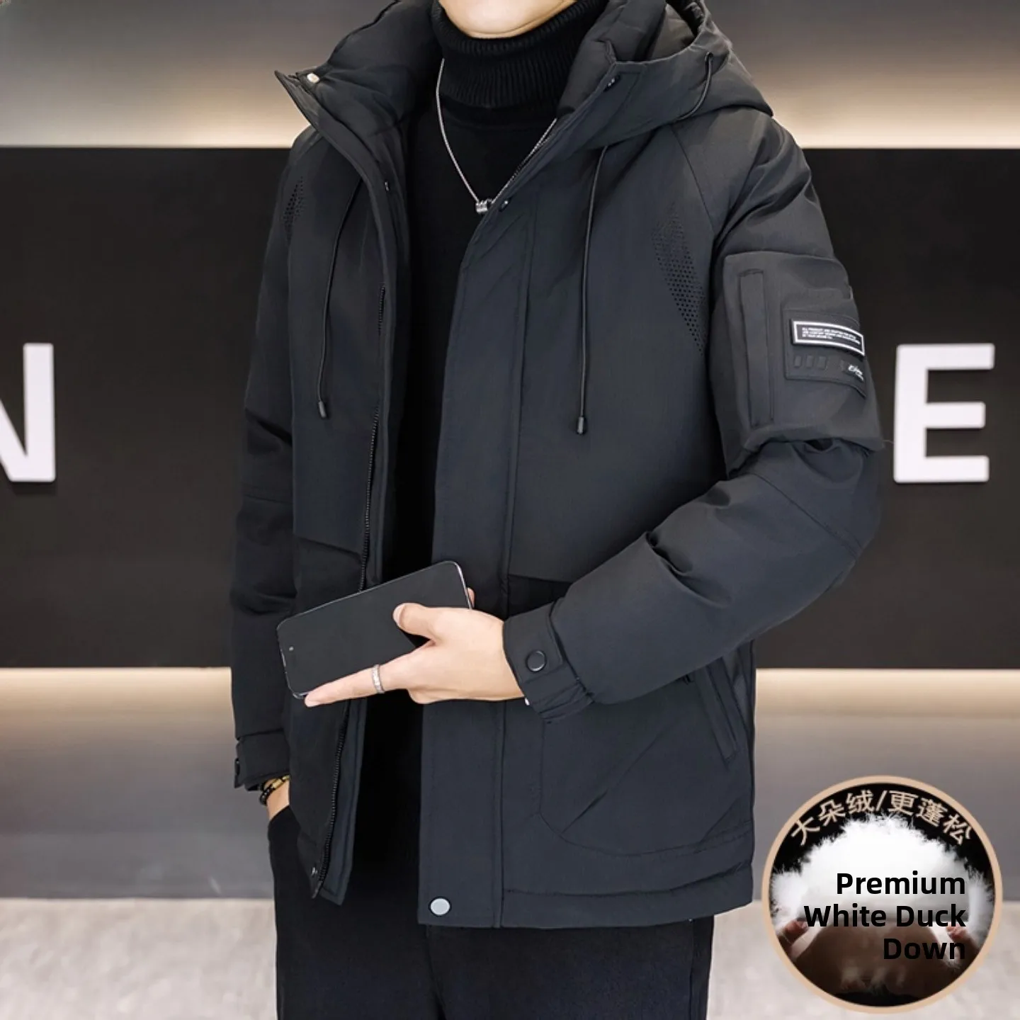 Pierre Cardin Piumino invernale da uomo Jaet Abbigliamento da lavoro con cappuccio Antivento Capispalla caldo Versatile Ci Casual Sle Zipper...