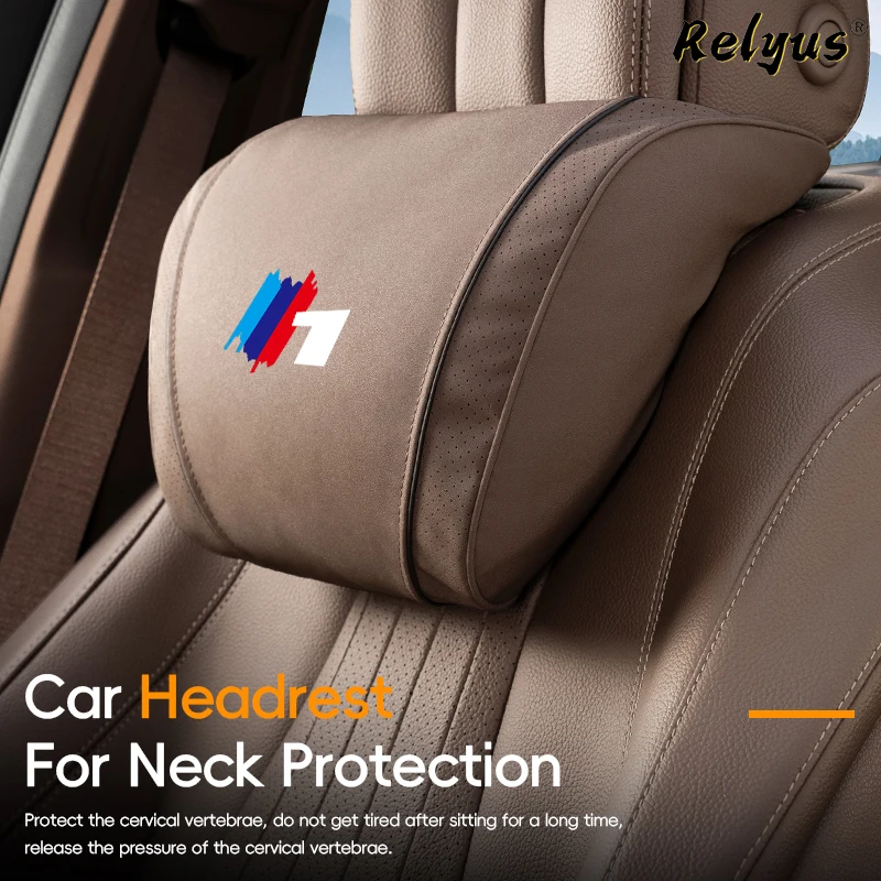 Car Nappa Headrest 3D Comfortable Neck Pillows Protect Soft Fluffy Seat Support For BMW 1Series 116i 118i 120i M135i XDrive 118d