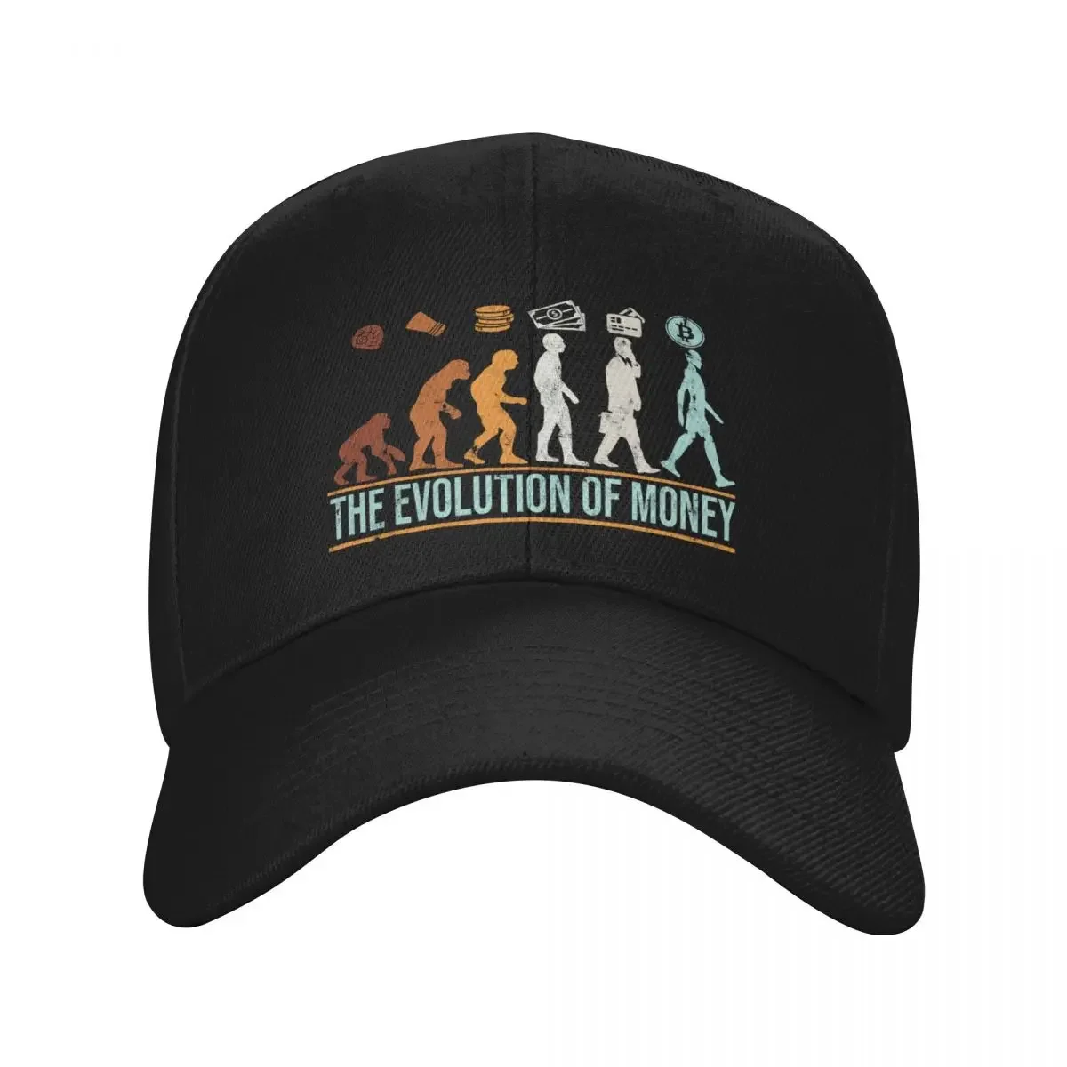Casquette de Baseball personnalisée pour hommes et femmes, évolution de l'argent, Bitcoin, respirante, pièces de monnaie BTC Crypto, chapeau de papa, casquettes à rabat pour l'extérieur