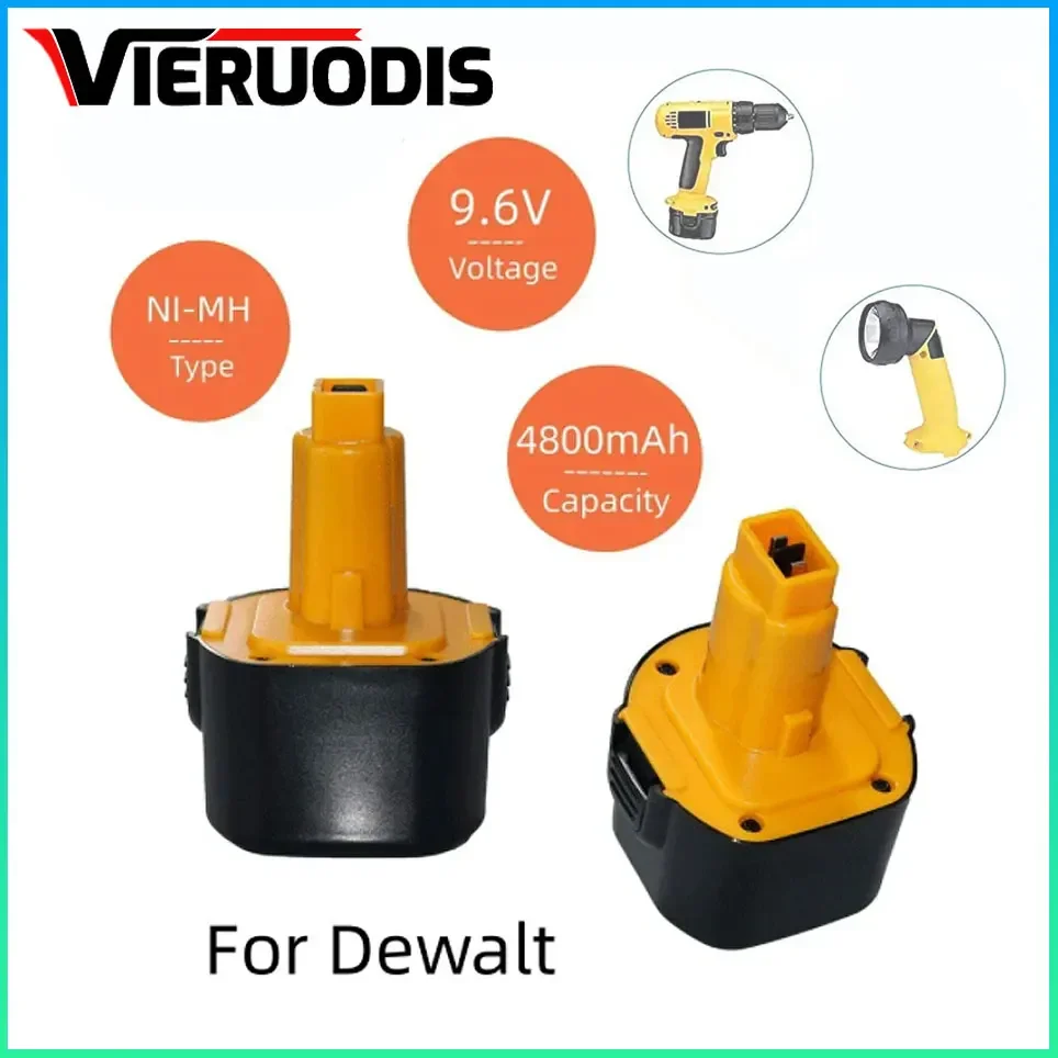 

6800mAh 9.6V For Dewalt Ni-MH Battery DE9061 DE9062 DW9060 DW9061 DW9062 EZWA DE9036 29 4800mAh 9800mAh