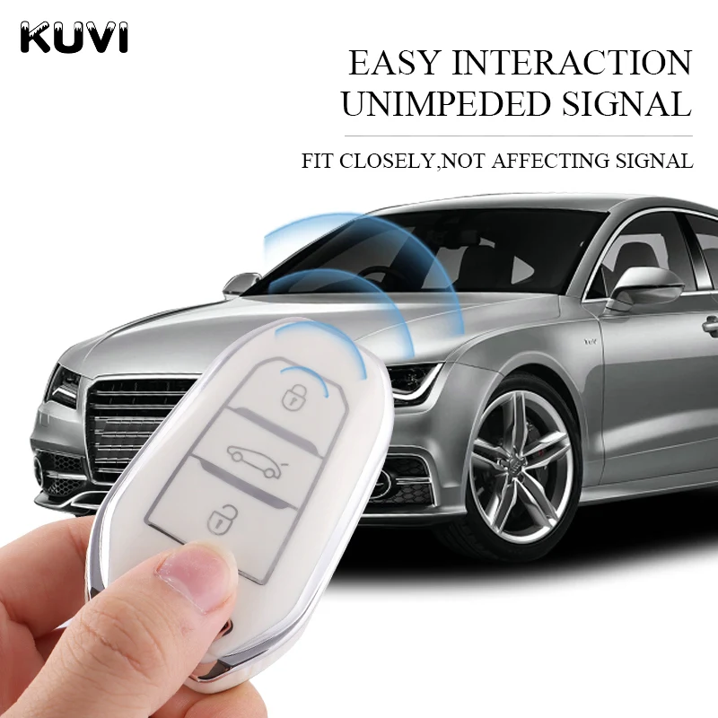 TPU Car Remote Key Case Cover Shell Fob For Peugeot 308 408 508 2008 3008 4008 5008 Citroen C4 C4L C6 C3-XR Picasso DS3 DS4 DS5
