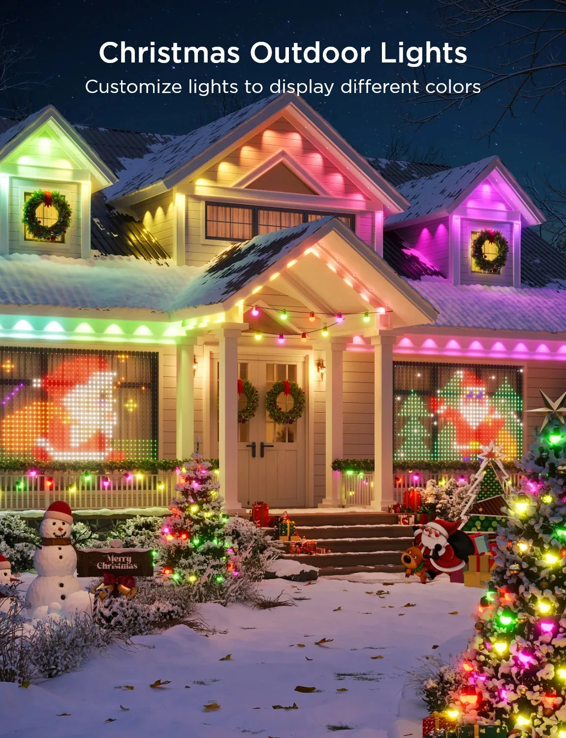 أضواء خارجية دائمة 300FT الذكية RGB Eave ضوء APP التحكم عن بعد LED سلسلة ضوء IP67 مقاوم للماء للديكور الخارجي للمنزل #6