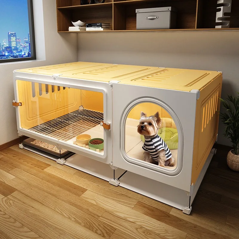 

Pet dog cage small dog with toilet separated kennel luxury villa home indoor one bedroom one living room one bathroom