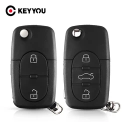 KEYYOU telecomando Fob Flip pieghevole sostituzione chiave dell'automobile Shell per VW Volkswagen Golf Polo T5 Passat Skoda Beetle CR2032 lama