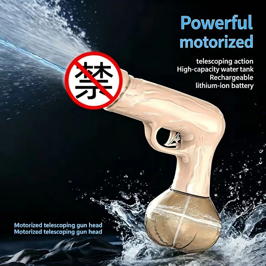 1pc Electric Water Gun High Pressure Long Range Summer Toy for Kids Adults Beach Pool Outdoor, Imitation penis electric water gu