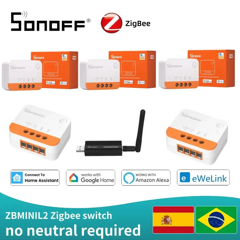 

ZBMINIL2 ZigBee Mini Smart No Wire Required Works With ZB-dongle-E Alexa Assistant Hub