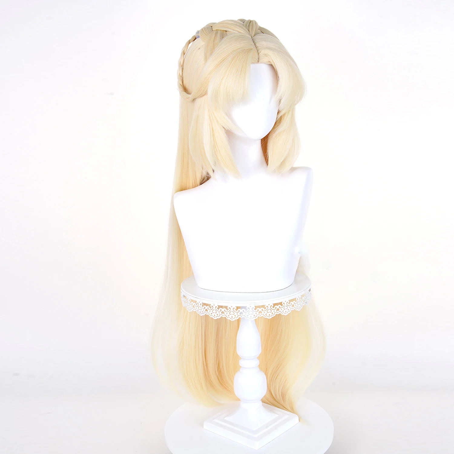 게임 Genshin Impact Nicole Reeyn 코스프레 가발 Codename N 코스프레 할로윈 파티를위한 황금 긴 머리 성인 여성 남성