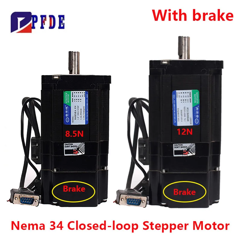 

Nema34 8.5N 12N Closed-loop Stepper Motor with Brake + HBS86H Hybrid Stepper Servo driver Kit For Z axis CNC Spindle Machine
