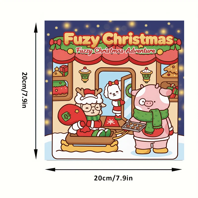 Libro para colorear de estilo navideño borroso de 28 páginas para relajar el estrés |   Libro para colorear con reducción de estrés para relajarse y obsequios