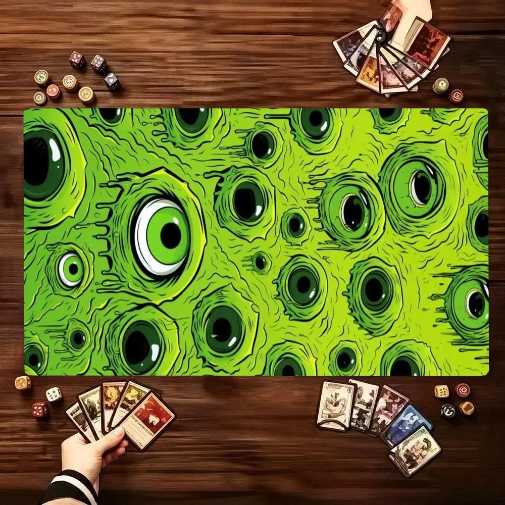 Green Monster Eye Mousepad Table Mat Playmat Bold High Definition Color Anime Games Pads For Gaming Setup