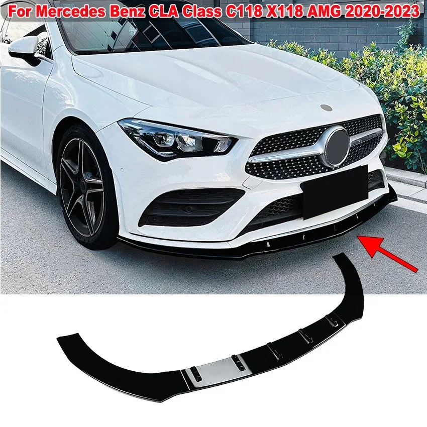 

For Mercedes Benz CLA Class C118 X118 AMG 2020-2023 Front Bumper Lip Diffuser Splitters Body Kit Spoiler Protect Car Styling