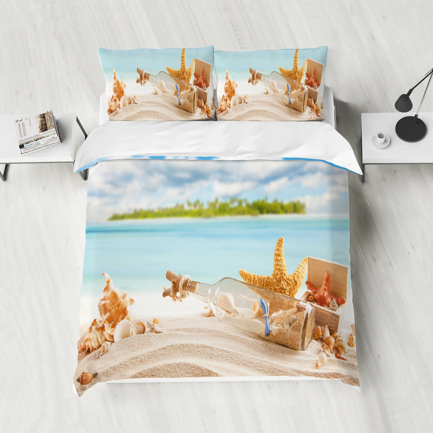 Beaches in Hawaii 3D Printed Milk Velvet Bedding Set Duvet Covers & Pillow Cases Comforter Quilt Cover (US/EU/AU Sizes)