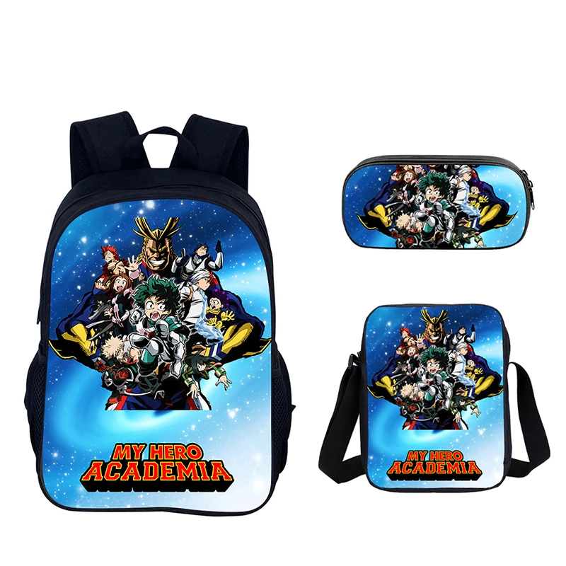 حقيبة ظهر مدرسية للأطفال من M-My Hero Academia مع حقائب كتف وحقائب أقلام رصاص M-My Hero Academia حقائب مدرسية للأولاد والبنات أفضل هدية