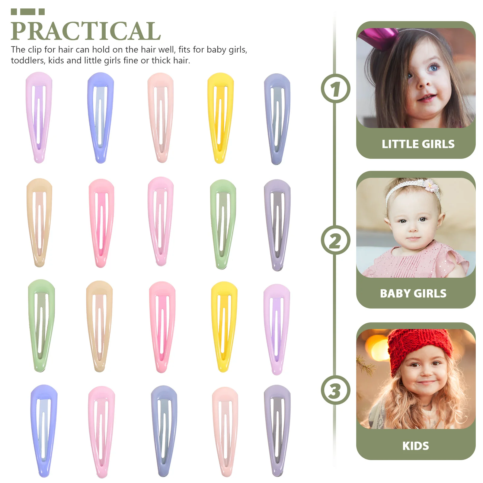 

20 Pcs Cream Hair Clip Retro Hairpin Little Girls Accessories Barrettes for Baby Scene Clips Mini Goody