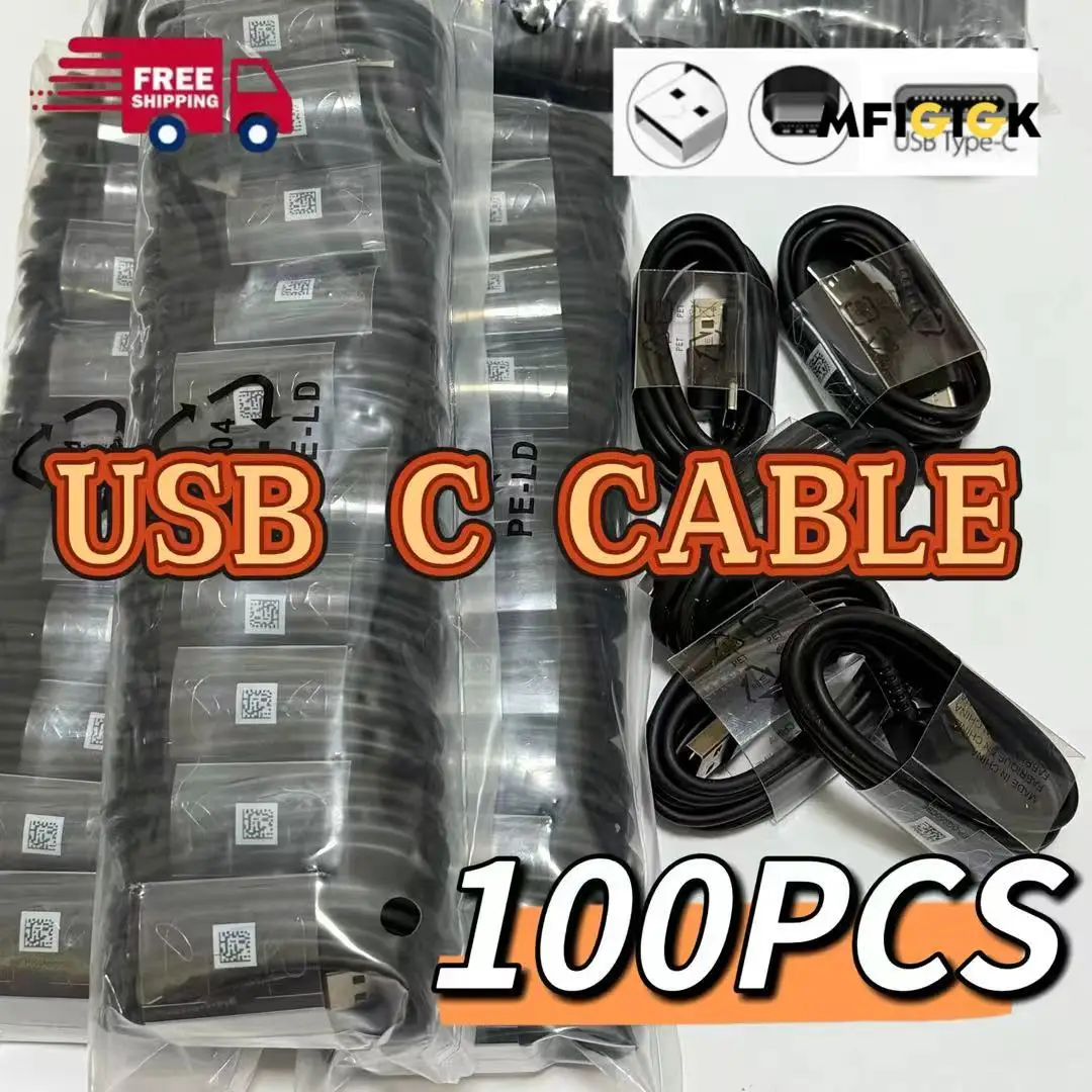 

MFIGlGK 100pcs Lot Type C Android Charger Data Lead Fast Charging USB C Cable Cord 4ft