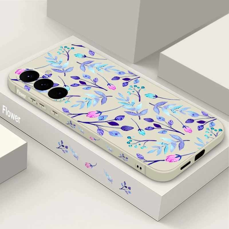 Bunte Blatt Handyhülle für Samsung Galaxy S25 S24 S22 S23 Ultra S23 Plus S24 FE A56 A16 A36 A55 A54 A15 A14 A35 5G Soft Cover