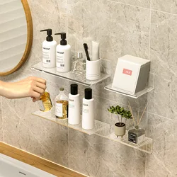 Wall-mounted Storage Rack for Bathroom, Punch-free, Household, Toiletry, Table, Cosmetic, Makeup, Rack, #3478