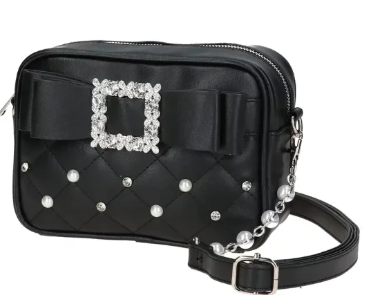 Японский рюкзак в стиле Лолиты с бантом и стразами, женский рюкзак Mine, новая повседневная универсальная сумка, милые милые рюкзаки из искусственной кожи для девочек, большая вместительная сумка