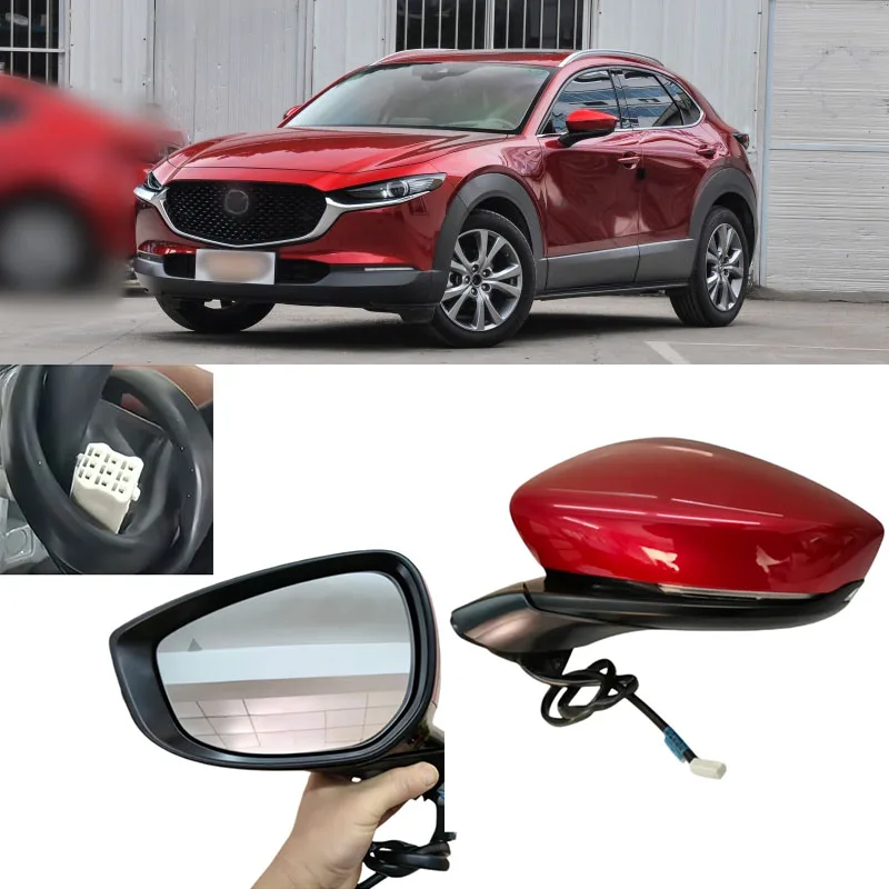 Car Left and Right Rearview Mirror Assembly on The Outside Car Door 6-PIN For Mazda CX-30 2020 2021 2022