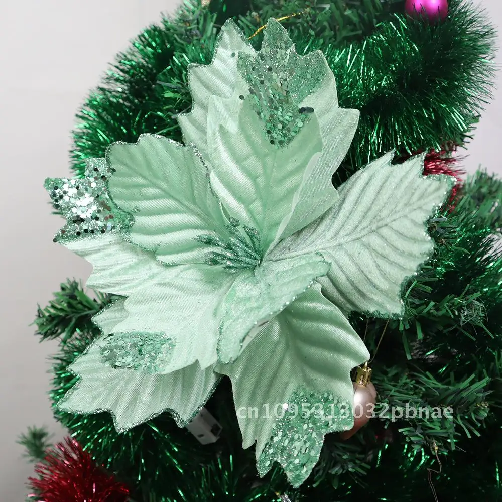 

30cm Simulated Silk Flower Christmas Decorations Foam Artificial Blooms for Party Arrangements Tree Ornaments Home Decor