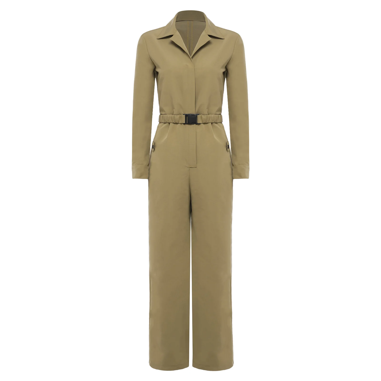 

Женский комбинезон с длинными рукавами и брюками, прямой крой, модный однотонный, в стиле карго, для повседневной носки, офиса