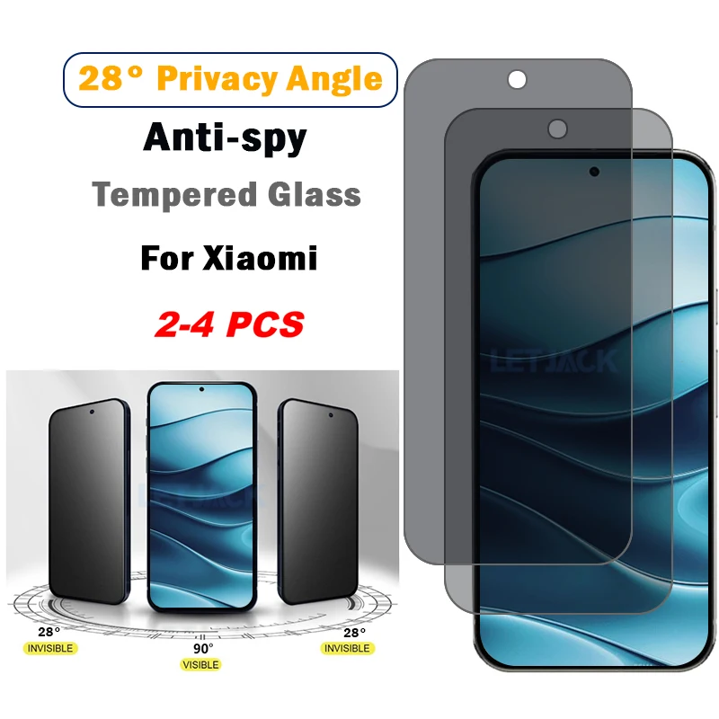 

2-4Piece Privacy Screen Protector for Xiaomi Redmi Note 14 13 12 11 10 Pro Plus Tempered Glass for Redmi Note 12s 11s 10s Film