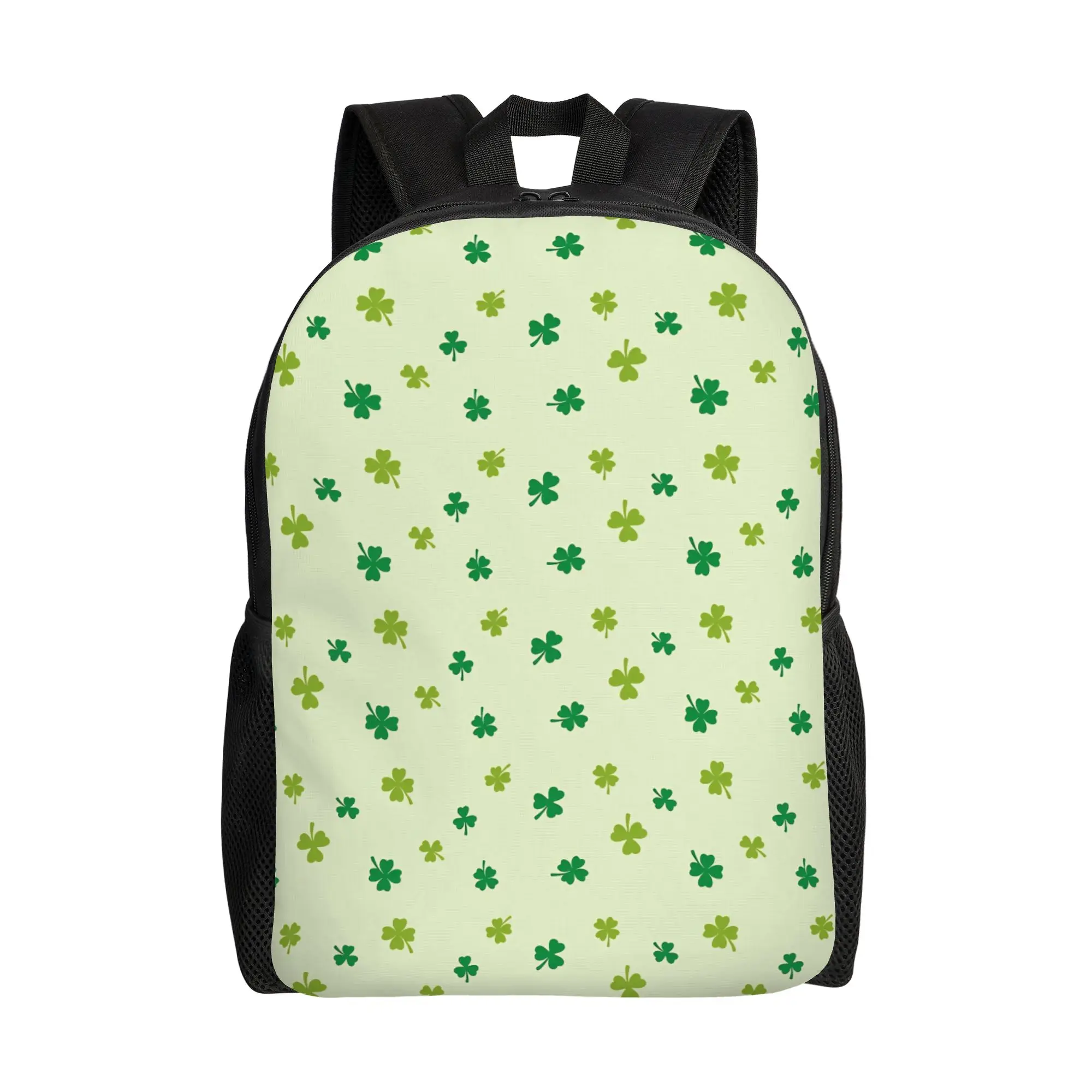 

St Patrick's Day Irish Shamrock Clover Classical Backpack with Pocket Student Business Daypack for Men Women Laptop Canvas Bag