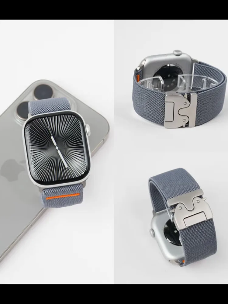 Bracelet en nylon parachute pour Apple Watch 10 11, 46mm 42mm Ultra 2 3 49mm 45mm 44mm, bracelet correa IWatch Series 9 8 7 6 5 SE 3