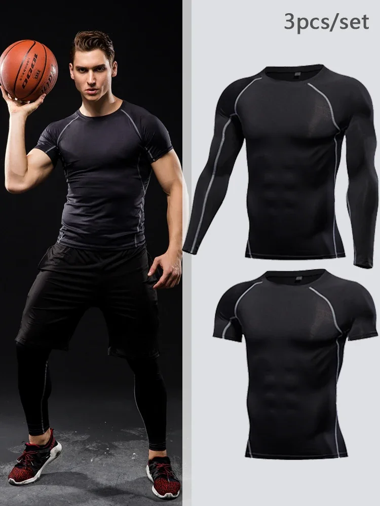 Gym herren Sportswear Kompression Fitness Trainingsanzüge Engen Lauf Sport Anzug Jogging Workout Für Männliche Jogginghose Set