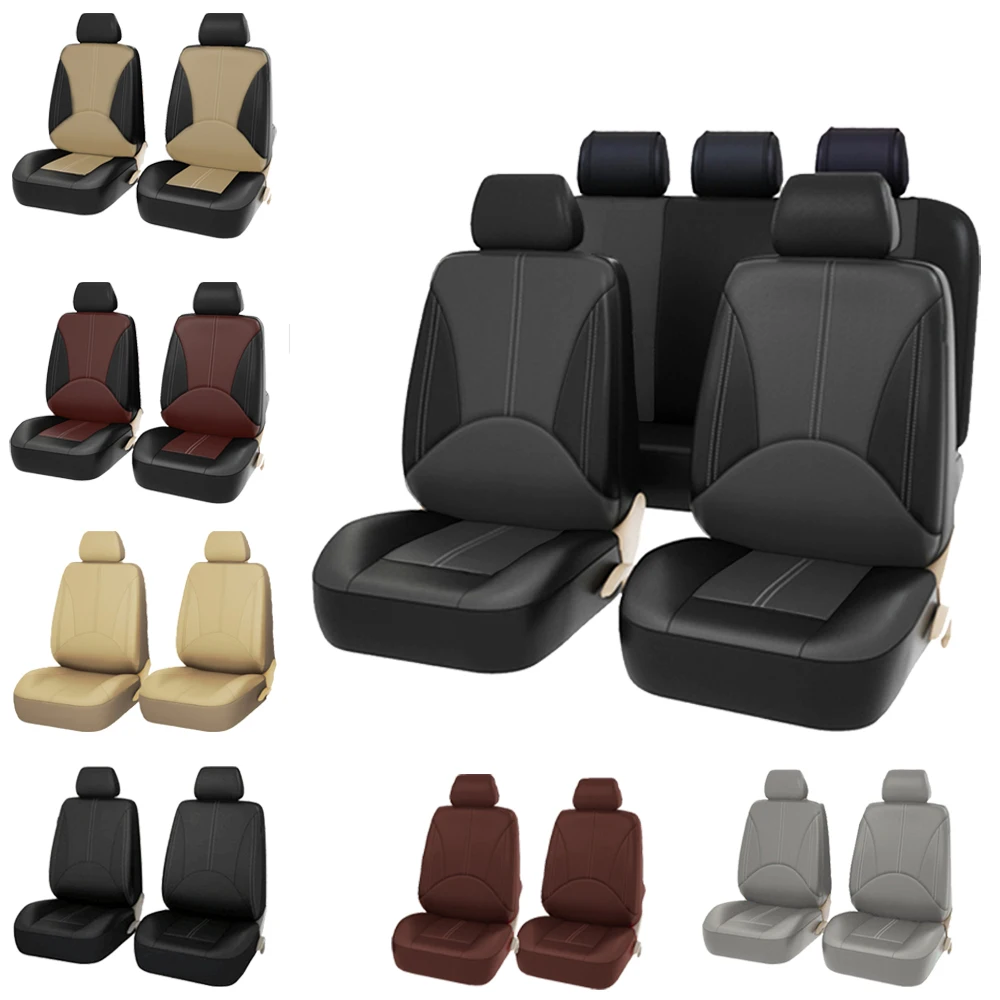 4/9PCS Leather Car Seat Covers For Volkswagen Passat B5 Touran Tiguan Phaeton Toureg Sharan Auto Seat Cushion Protection Cover