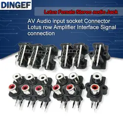 5PCS 2/4/6 Hole RCA Female Stereo Audio Jack AV Audio Input Socket Connector Lotus Row Amplifier Interface Signal Connection