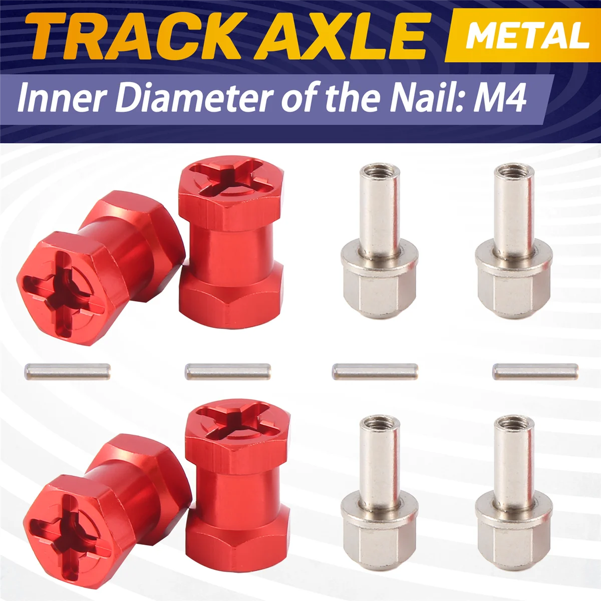 Sterk aanbevolen 12 mm zeskantwielnaafadapter 17 mm verlengstuk combinerkoppeling rood