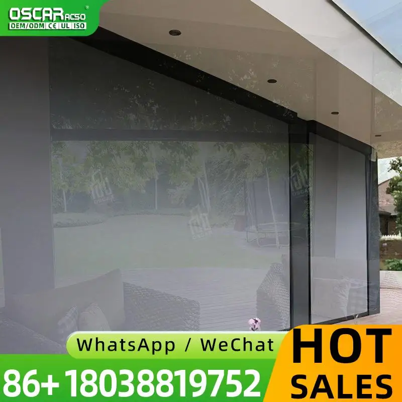 Factory Direct Sun Block Polyester Zipper Track Shade Material Blackout Roller Cloth for Patio Pergola Gazebo Garden Window Sing
