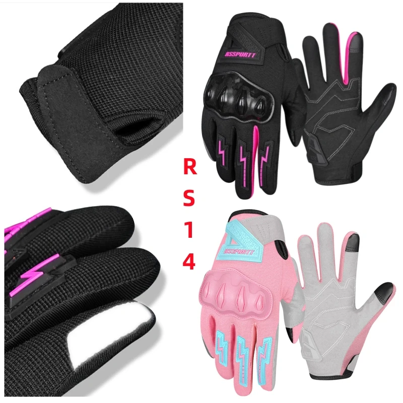 

RS New Girls Riding Full Finger Gloves Dual Finger Touch Screen Breathable And Wear-Resistant Motorcycle And Bicycle Gloves