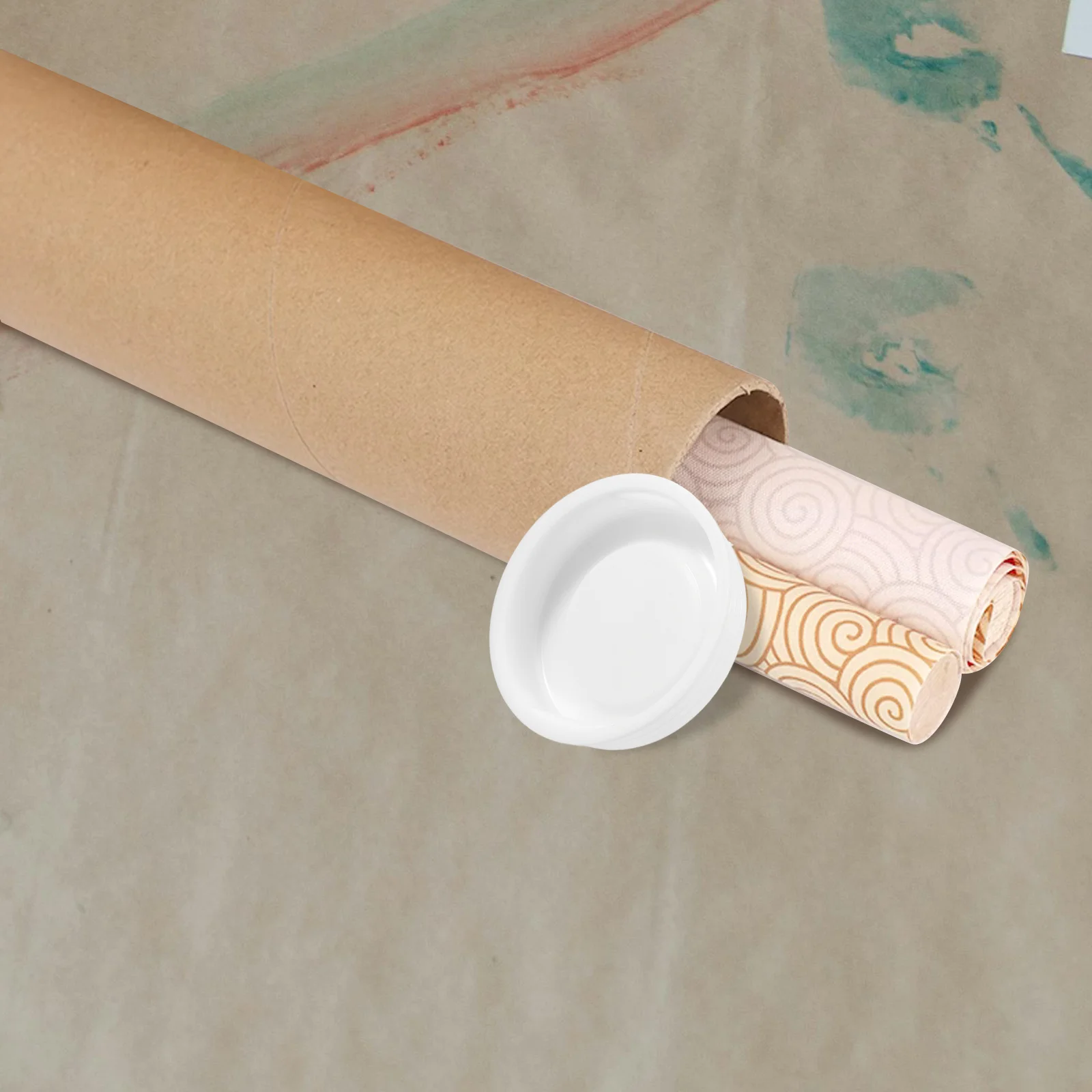 100Pcs Round End Caps for Paper Tubes Plastic Plug Caps Mailing Tube Protection Moisture Resistant Design for Art