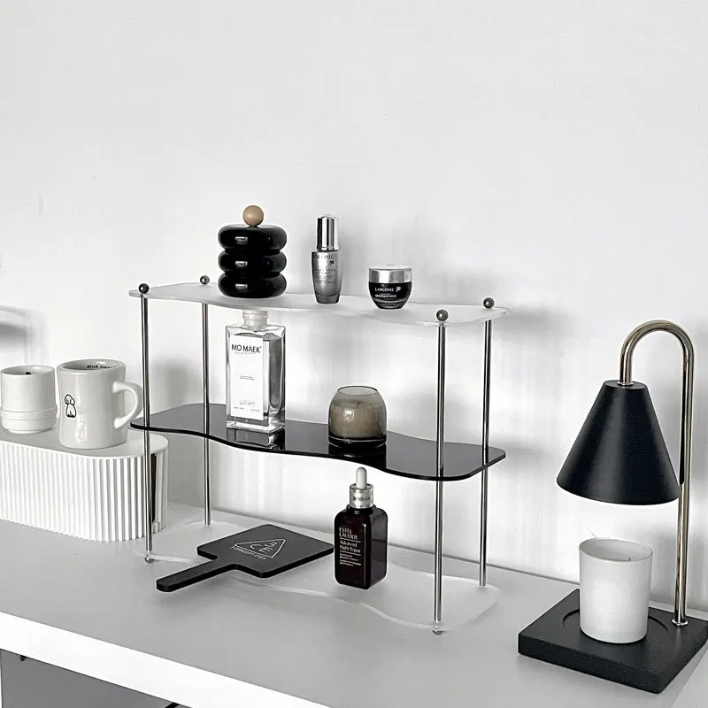 

2-3 Tier Acrylic Display Stand - Detachable Desktop Storage Rack for Water Cup, Ins Style Organizer for Vanity & Office
