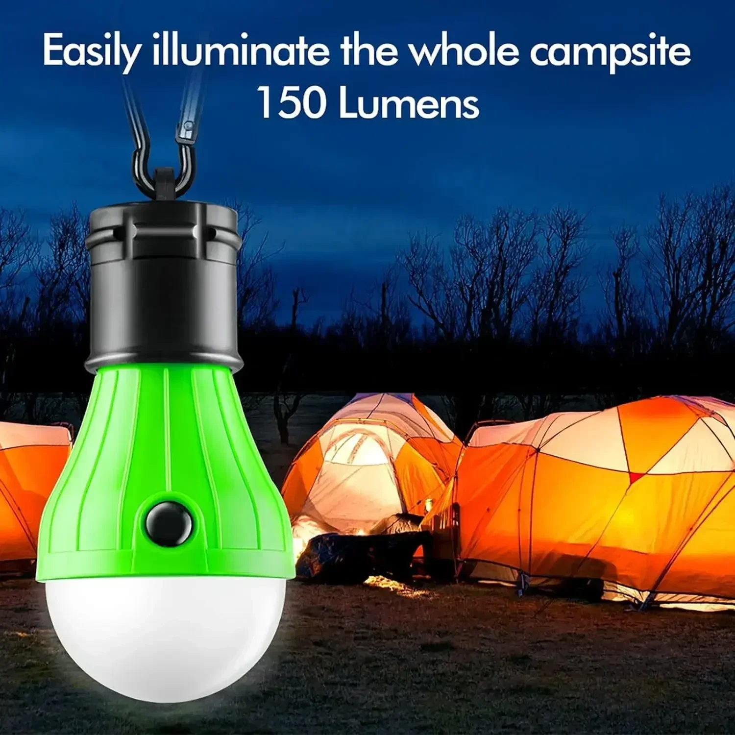 Mini Portable Lighting Lantern Tent Light LED Bulb Outdoor Emergency Lamp Waterproof Hanging Hook Flashlight Camping Light