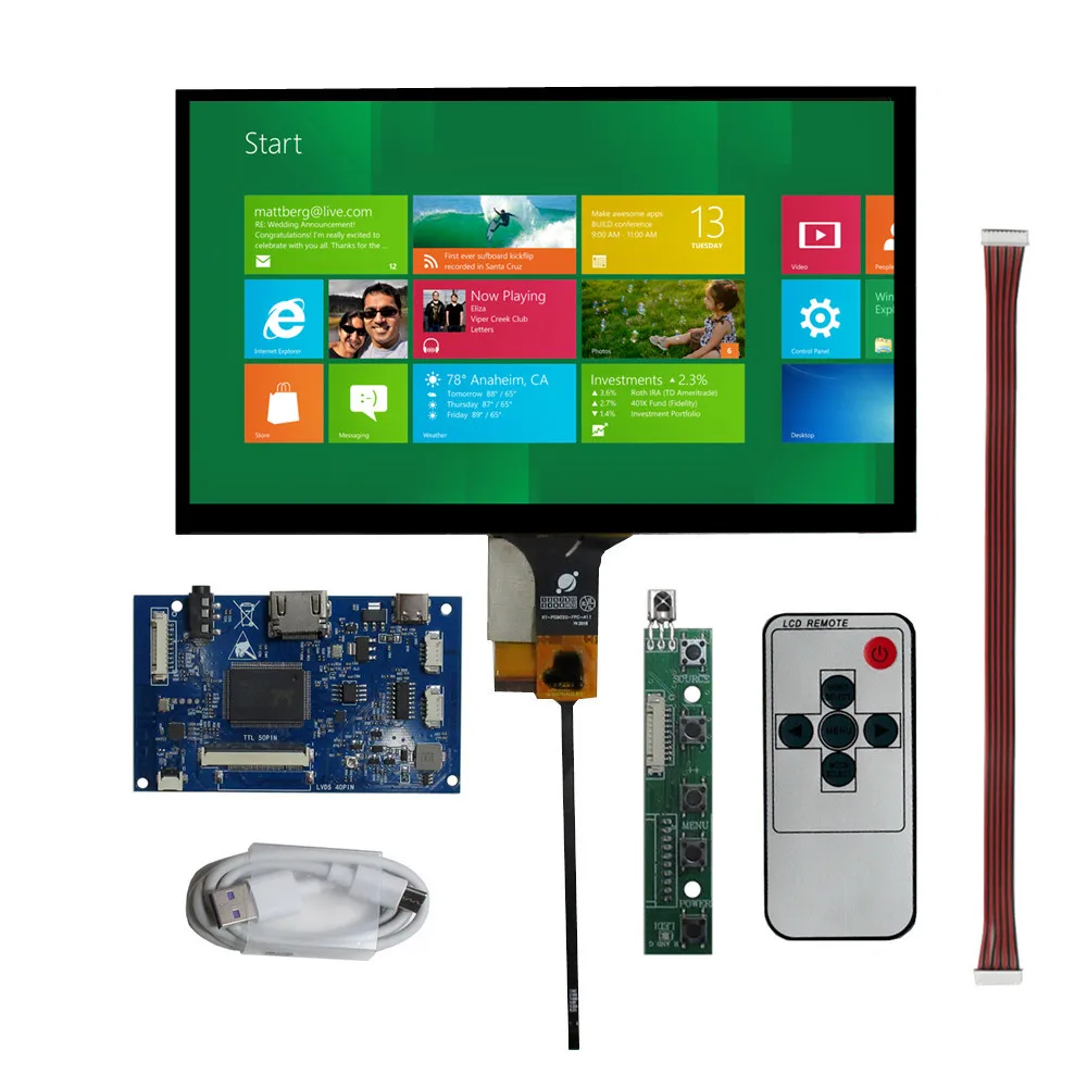 9 Inch LCD Display Screen Audio Driver Control Board Digitizer Touchscreen Monitor For Raspberry Pi PC Computer Assisted Screen