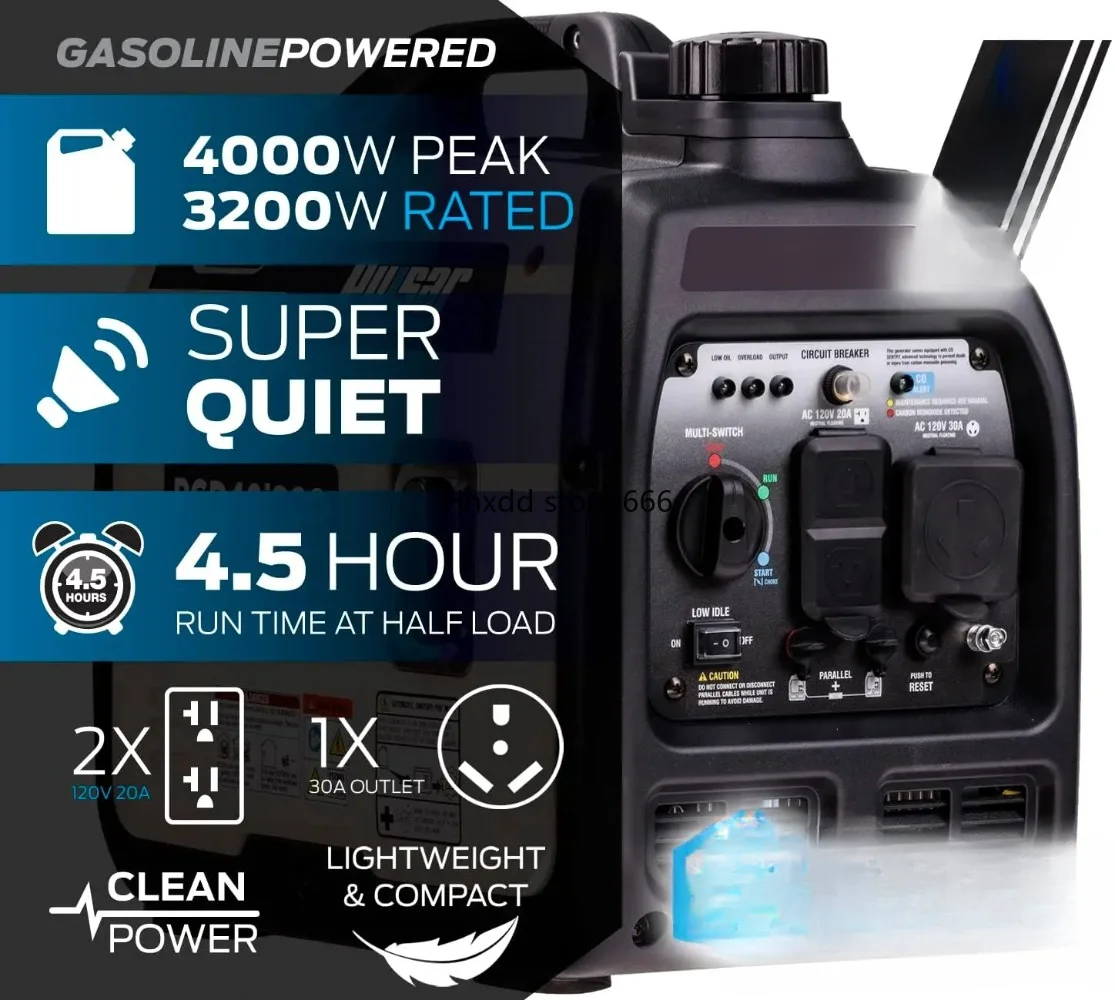 Ultra Light Quiet 4000W Portable Gas Inverter Generator