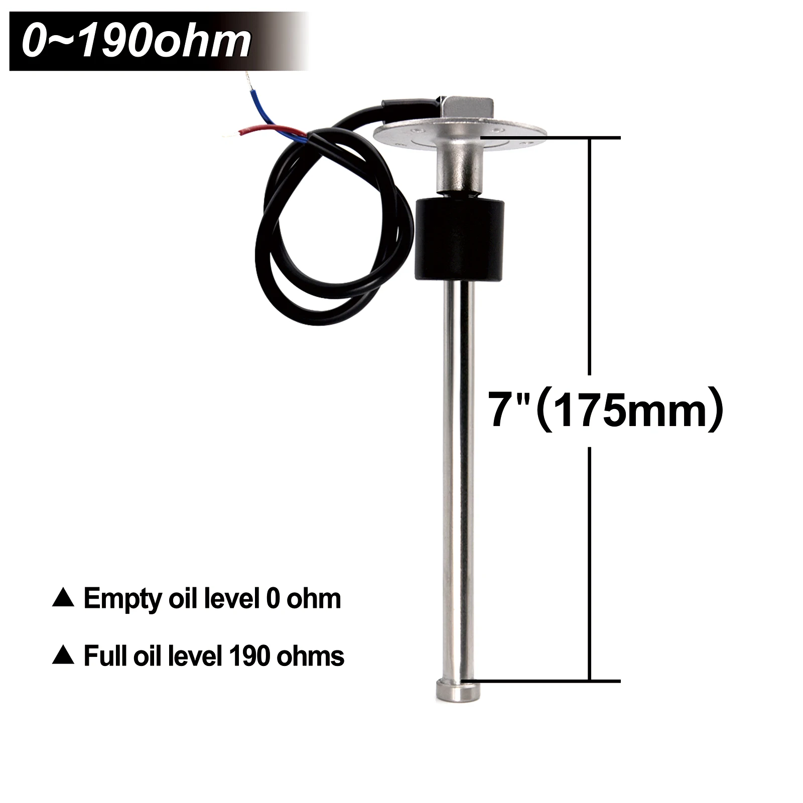 0-190 ohm Brandstofniveausensor/Waterniveau Roestvrij staal A5 Sensor Voor Auto Boot Watertank Niveau Indicato Brandstofniveaumeter